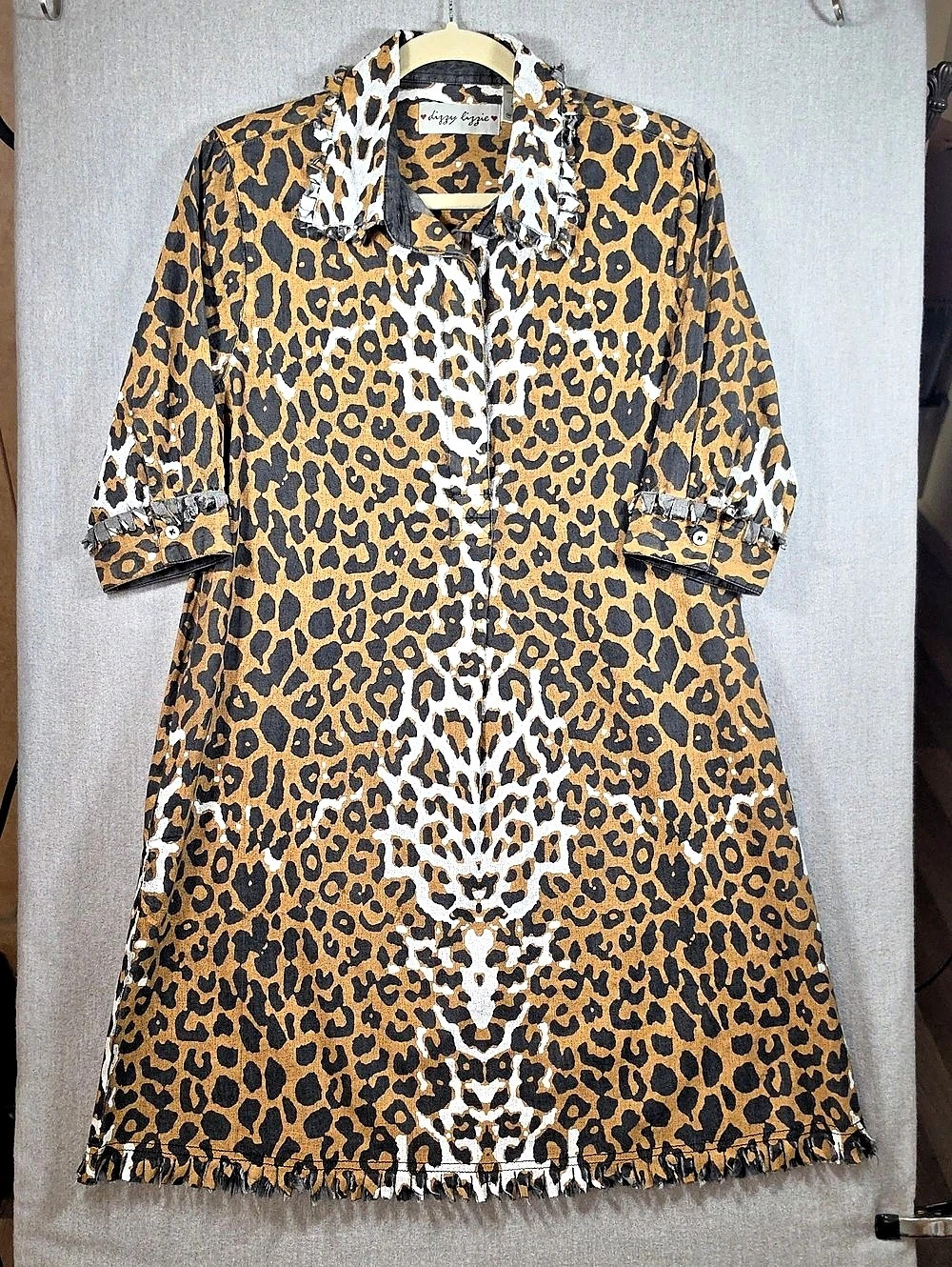 Dizzy Lizzie Chatham Leopard Print Dress Mini Dress Small Like New